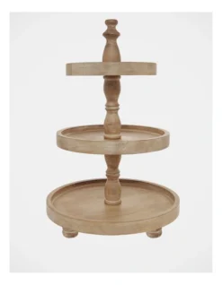 Heritage Wooden 3-Tier Stand 30x46cm In White Ash