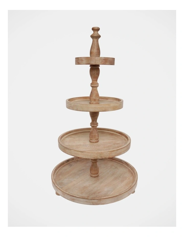 Heritage Wooden 4 Tier Stand 38x38x66cm In White Ash 3 Heritage Wooden 4 Tier Stand 38x38x66cm In White Ash