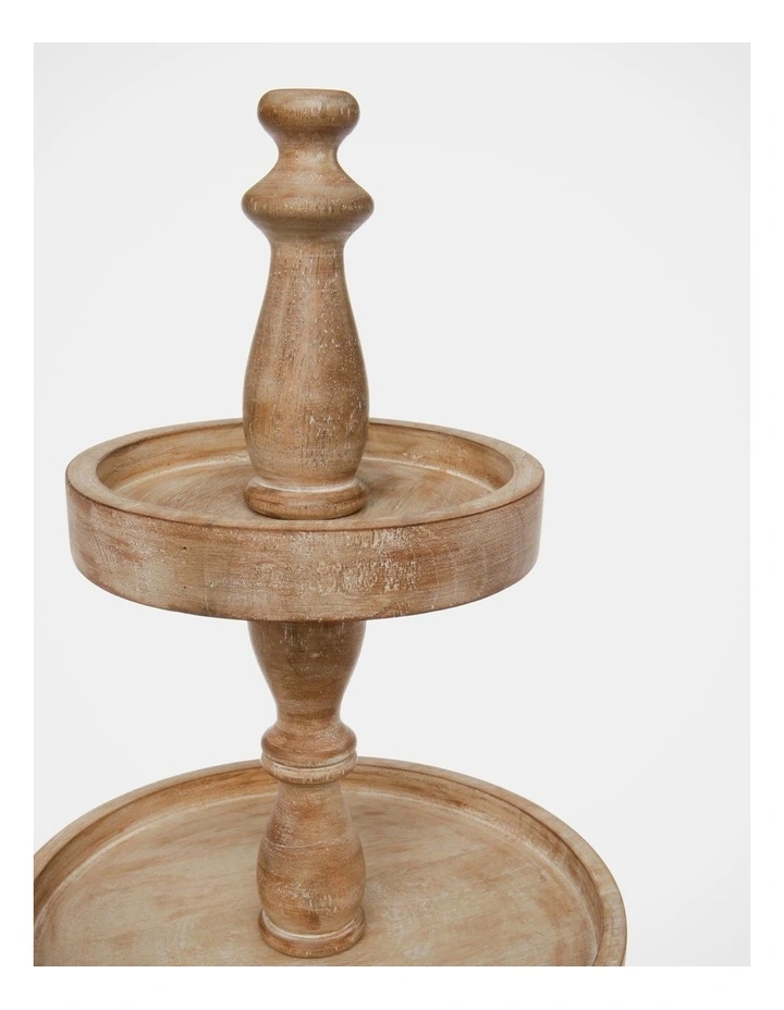 Heritage Wooden 4 Tier Stand 38x38x66cm In White Ash 4 Heritage Wooden 4 Tier Stand 38x38x66cm In White Ash - Image 2