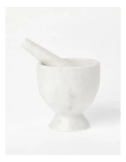 Heritage Marble Mortar And Pestle White