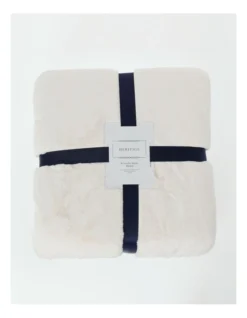 Heritage Reversible Sherpa Blanket In White