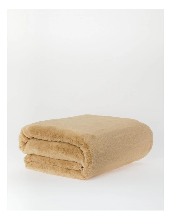Heritage Reversible Sherpa Blanket In Tan 4 Heritage Reversible Sherpa Blanket In Tan - Image 2
