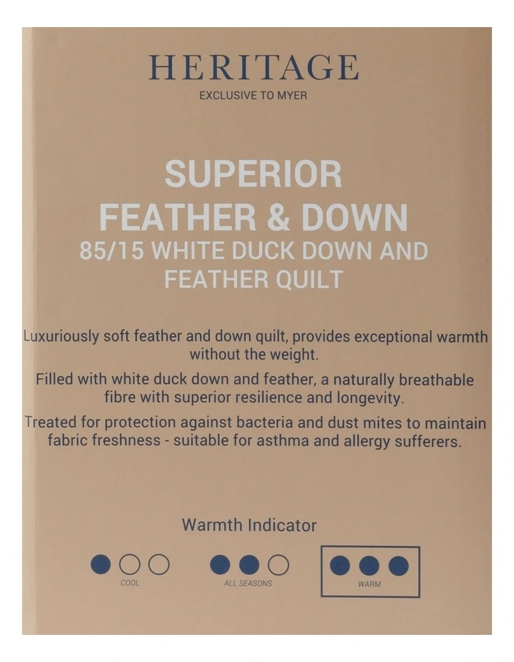 Heritage 85/15 Duck Down & Feather Quilt White 7 Heritage 85/15 Duck Down & Feather Quilt White - Image 5