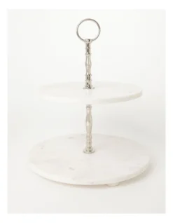 Heritage Marble 30cm 2 Tier Cake Plate