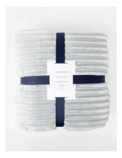 Heritage Chunky Rib Mink Blanket In Grey