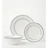 Heritage Ribbed 12pc Dinner Set With Blue Rim