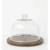 Heritage Walnut Look Small Glass Dome Wood Board 25cm X 19cm -Heritage 826995790 1 720x928