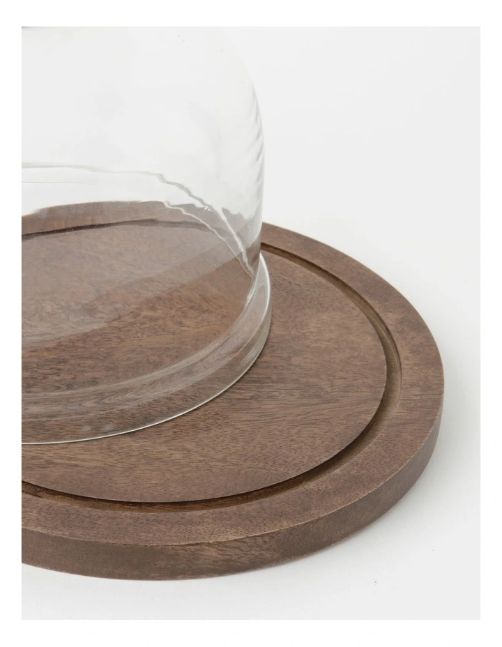 Heritage Walnut Look Small Glass Dome Wood Board 25cm X 19cm 4 Heritage Walnut Look Small Glass Dome Wood Board 25cm X 19cm - Image 2
