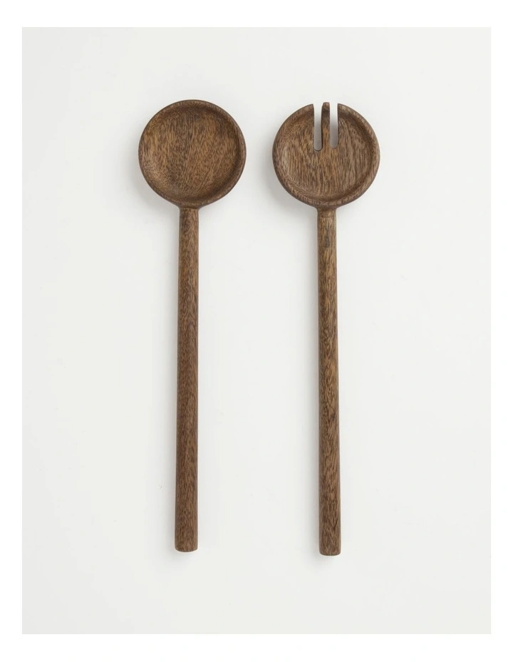 Heritage Walnut Look Set Of 2 Salad Servers 3 Heritage Walnut Look Set Of 2 Salad Servers