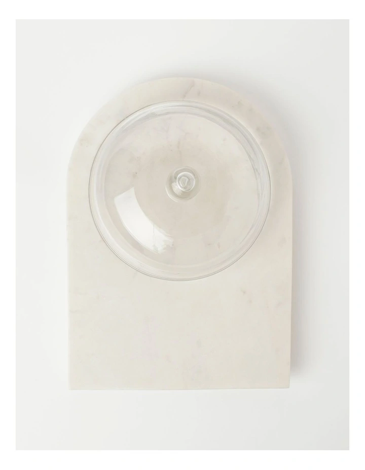 Heritage White Marble Cake Dome With Glass 4 Heritage White Marble Cake Dome With Glass - Image 2
