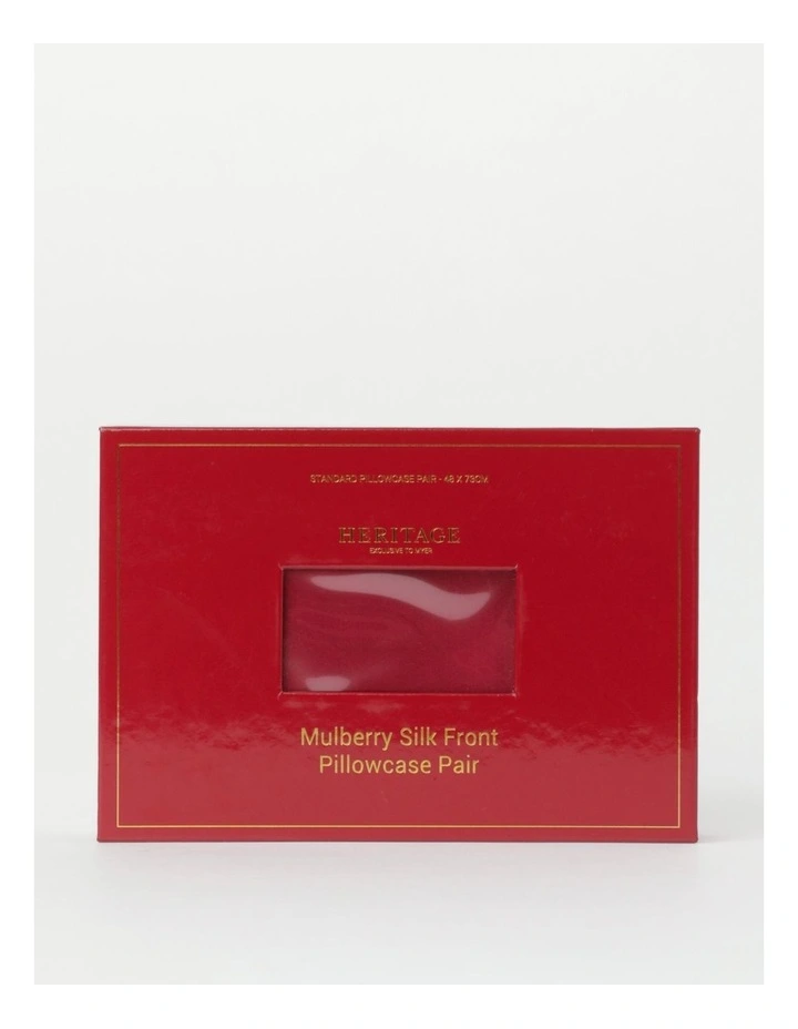 Heritage Silk Front Pillowcase Pair In Red 3 Heritage Silk Front Pillowcase Pair In Red