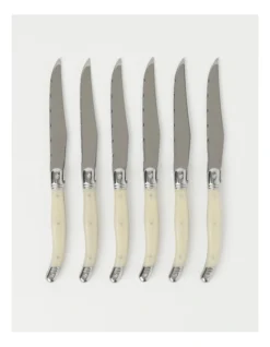 Heritage Laguiole Sophistique Pearl French 6pc Steak Knives