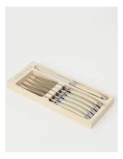 Heritage Laguiole Sophistique Pearl French 6pc Steak Knives -Heritage 866885320 3 720x928