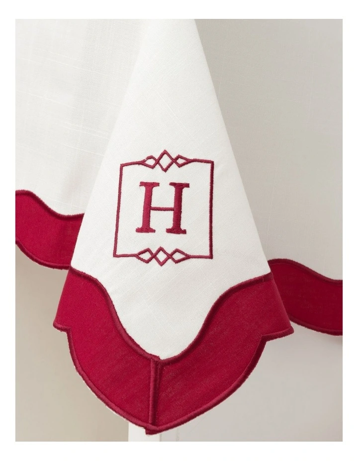 Heritage Florence Scalloped Edge Tablecloth In Red And White 4 Heritage Florence Scalloped Edge Tablecloth In Red And White - Image 2