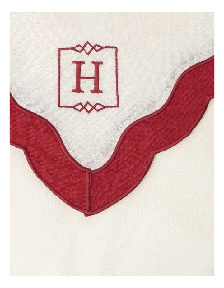 Heritage Florence Scalloped Edge Tablecloth In Red And White 5 Heritage Florence Scalloped Edge Tablecloth In Red And White - Image 3