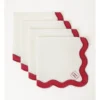 Heritage Florence Scalloped Edge Napkins Set Of 4 In Red And White -Heritage 866999350 1 720x928