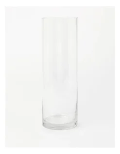 Heritage Ellie Cylinder Glass Vase 30cm In Clear
