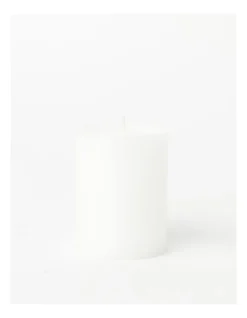Heritage Rustic Scented Pillar Candle White Gardenia 9cm In White