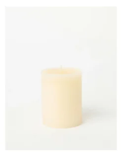 Heritage Rustic Scented Pillar Candle Musk & Warm Vanilla 9cm In Ivory