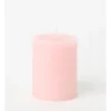 Heritage Rustic Scented Pillar Candle Indian Rose & Sweet Almond 9cm In Pink