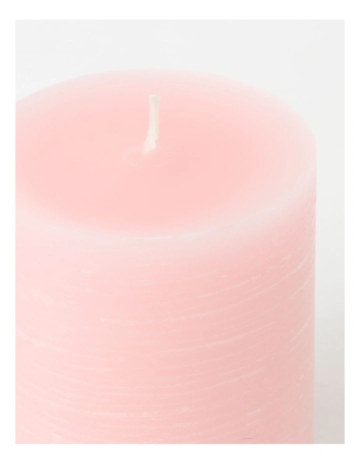 Heritage Rustic Scented Pillar Candle Indian Rose & Sweet Almond 9cm In Pink 4 Heritage Rustic Scented Pillar Candle Indian Rose & Sweet Almond 9cm In Pink - Image 2