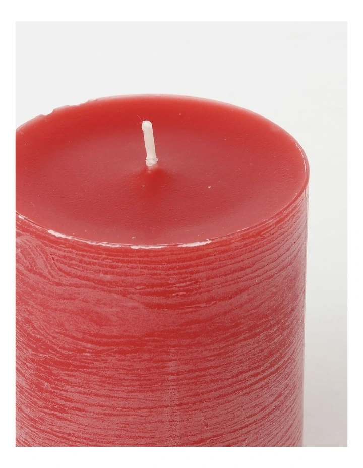 Heritage Rustic Scented Pillar Candle Frosted Cranberry 9cm In Red 4 Heritage Rustic Scented Pillar Candle Frosted Cranberry 9cm In Red - Image 2