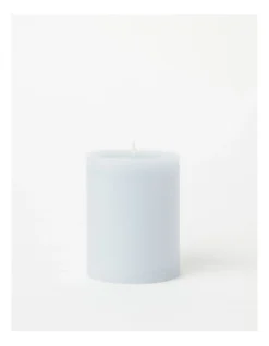 Heritage Rustic Scented Pillar Candle White Cotton & Blossom 9cm In Grey