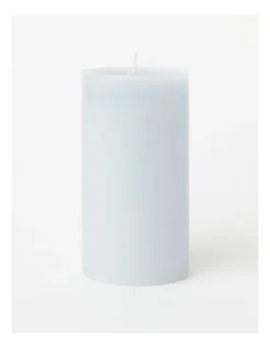 Heritage Rustic Scented Pillar Candle White Cotton Blossom 13cm In Grey
