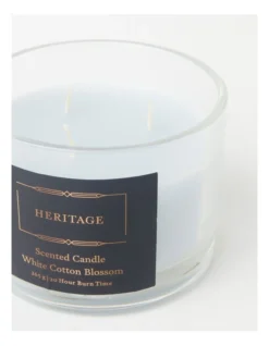 Heritage Candle In Glass Jar White Cotton & Blossom 8cm In Grey -Heritage 868373020 3 720x928