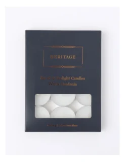 Heritage Gardenia Scented Tealight Candle Set Of 12 White