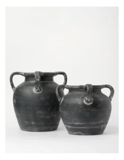 Heritage Kinross Terracotta Vase Small 25x25x23.5cm In Black -Heritage 868471840 4 720x928