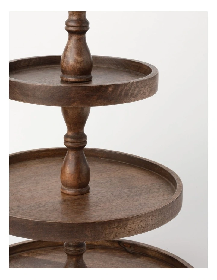 Heritage Wooden 4-Tier Stand 38x38x66cm In Walnut 4 Heritage Wooden 4-Tier Stand 38x38x66cm In Walnut - Image 2