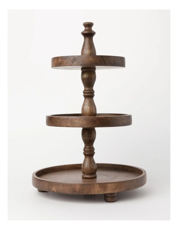 Heritage Wooden 3-Tier Stand 30x46cm In Walnut 3 Heritage Wooden 3-Tier Stand 30x46cm In Walnut