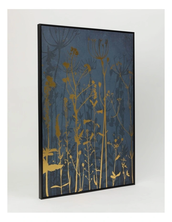 Heritage Bloom Foil Print Wall Art 82.6x122.6cm In Navy 4 Heritage Bloom Foil Print Wall Art 82.6x122.6cm In Navy - Image 2