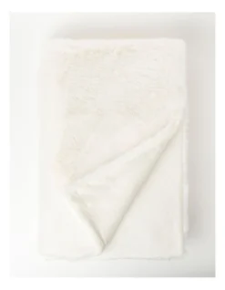 Heritage Amelie Fur Throw In Creme