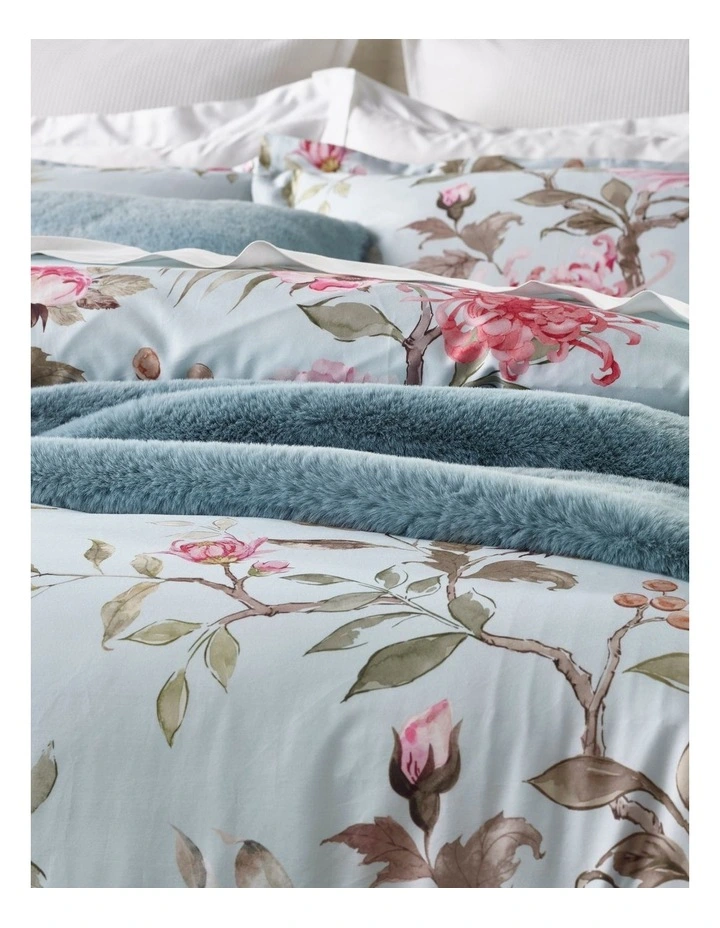 Heritage Rozala Cotton Sateen Quilt Cover Set Light Blue 5 Heritage Rozala Cotton Sateen Quilt Cover Set Light Blue - Image 3