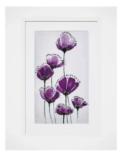 Heritage Purple Tulip Trio Wall Art 40x60x3cm In Multi