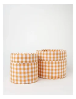 Heritage Gingham Orange Bread Basket Small In Orange -Heritage 896719510 3 720x928