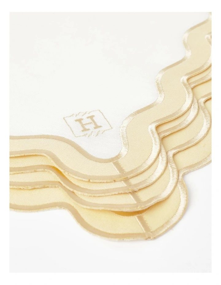Heritage Florence Scalloped Edge Napkins Set Of 4 With Gold Rim 5 Heritage Florence Scalloped Edge Napkins Set Of 4 With Gold Rim - Image 3