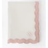 Heritage Florence Scalloped Edge Tablecloth In Pink/White