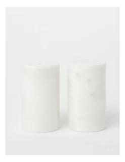 Heritage Marble Salt & Pepper Mills In White