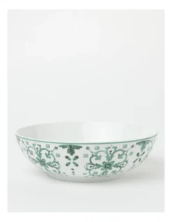 Heritage Valencia Oranges Deep Serving Bowl In Green