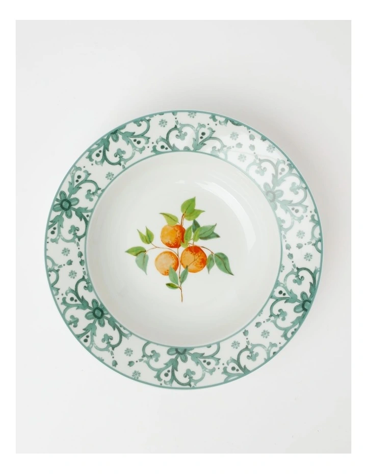 Heritage Valencia Oranges Serving Bowl In Green 4 Heritage Valencia Oranges Serving Bowl In Green - Image 2