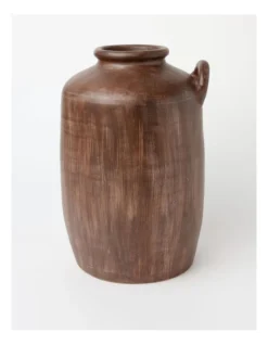 Heritage Coretta Small Decorative Terracotta Vessel 24x24x37cm In Aged Brown
