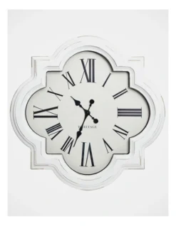 Heritage Aphrodite Shaped Wall Clock 76.5x76.5x6.5cm In White