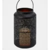 Heritage Hanging Metal Lantern With LED Candle Large 15x15x26cm In Black -Heritage 898195690 1 3 720x928