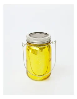 Heritage Solar LED Mercury Jar 7x8x13cm In Gold