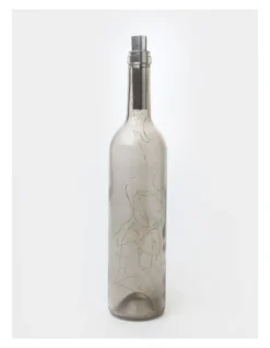 Heritage Twinkle Bottle With LED Lights 32x7x7cm In Charcoal