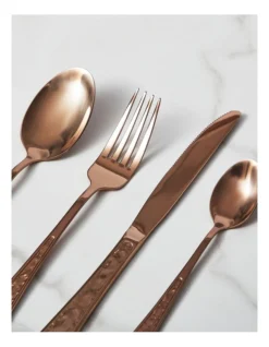 Heritage Maria Embossed Cutlery Set 24pc In Rose Gold -Heritage 898390000 3 720x928