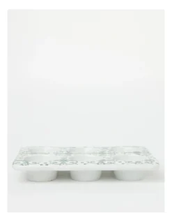 Heritage Valencia Muffin Tray 6 Cup 26 X 20.5 X 4cm In White/Green -Heritage 900558460 2 720x928